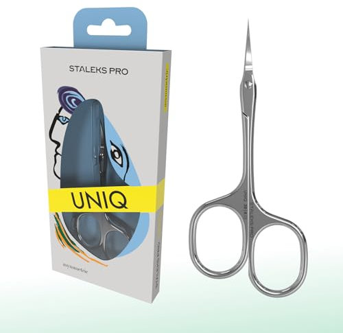 Forbici per cuticole STALEKS UNIQ SQ-30/4, manici asimmetrici, lama curva classica