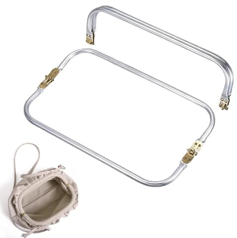 2 Pezzi Chiusura per Borsa Uncinetto Chiusura a Molla per Borse in Alluminio Manico Borsa Cornice per Borsa Frizione Artigianato Telaio Interno Quadrata Borsa Assemblata Telaio Frizione 20cm
