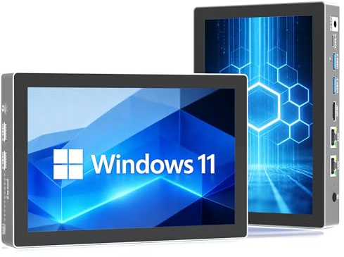 HEIGAOLAPC Mini PC Computer Mini Computer Desktop PC Celeron N95, Mini-pc Windows 11 Pro 16GB RAM 512GB eMMC mit 7 Zoll Touchscreen HD IPS, Dualer 4K Display Ausgang, HDMI, Type-C, Duales LAN
