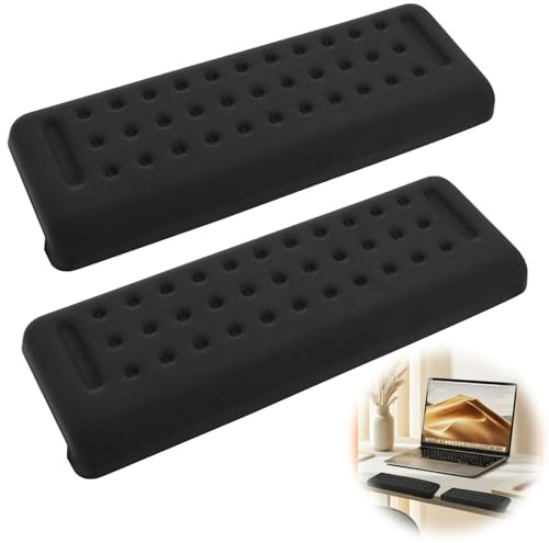 WJMY Lot de 2 repose-poignets pour clavier et souris, 30 x 10 cm, repose-poignet en mousse à mémoire de forme, repose-poignet pour bords de table, repose-poignets, coudes et avant-bras