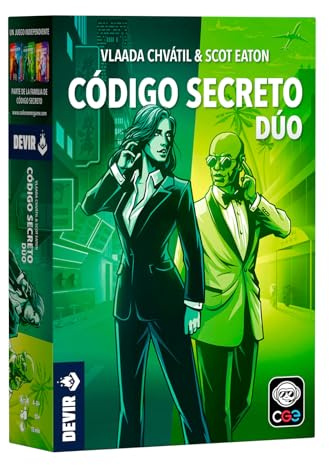 Devir – Secret Code Duo, kooperativt brädspel med spioner och ord, snabba spel för 2–99 spelare, strategi och kommunikationsspel (BGCOSED25SP)