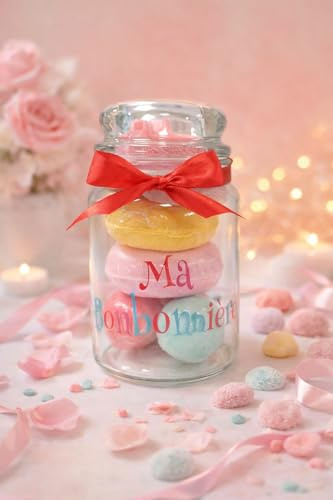 Ma Bonbonnière – Coffret Bombes de Bain Gourmandes | 5 Bombes de Bain Effervescentes + Fleur de Douche | Pomme d’Amour, Barbe à Papa, Monoï, Vanille, Bubble Gum | Idée Cadeau Femme - FRENCH TENDANCE