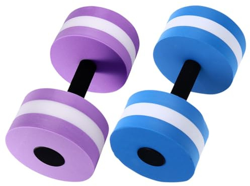 Healvian Mancuernas de Agua Eva Flotantes 2 Piezas para Aeróbic Acuático, Mancuernas de Ejercicio en Piscina Ligeras y Resistentes, Color Púrpura-, Equipo Fitness Acuático