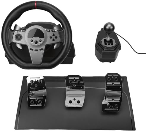 Garsent 270° Racing Wheel med Pedal Shifter, Racing Wheel och Floor Pedals 3 Sensitivity, Gaming för PC