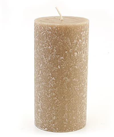 Root Candles Unscented Pillar Candles Beeswax Enhanced Textured Timberline™ Pillar Candle, 3 x 6-Inch, Taupe