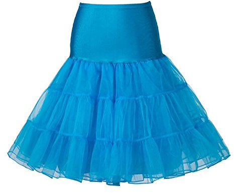 Boolavard 1950 Petticoat Reifrock underkjol Petticoat Underskirt krinolin för Rockabilly-klänning, Ljusblå, L-XL