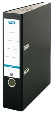 Elba A4 Lever Arch File, 570 Sheet Capacity, 80mm Spine, Strong Paperboard, Single Pack, Black – Durable Office, School & Home Filing Organiser