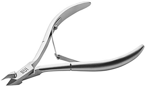 Rui Smiths Professionelle Nagelhautzange | Präzision Surgical Grade Edelstahl Nagelhaut Trimmer, Französischer Griff, Doppelfeder, 4mm Backe (Quarter Jaw)