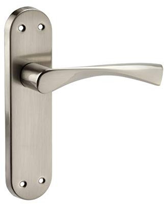 Yeegfeyaa SIXNEA Modern Brushed Chrome Door Handles on Backplate H751221S