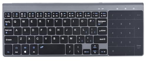 2,4 GHz trådlöst tangentbord, bärbart trådlöst tangentbord med känslig pekplatta, kompatibel för Android/IOS