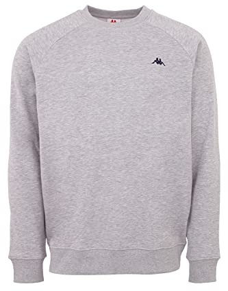Kappa VAUKE Unisex Sweatshirt I Pullover Herren aus Baumwolle I Basic für Sport und Freizeit I Sweater für Frauen & Männer I Pulli in Größe L, grau