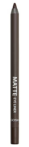 GOSH Matte Eyeliner in warmem Dunkelbraun I cremig weiche Textur für einfaches Auftragen I hohe Deckkraft, ideal für Smokey Eyes I perfekt zu Maskara I vegan & parfümfrei I 004 Mocha