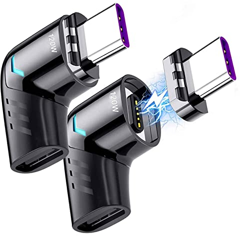 Sisyphy Adaptador magnético USBC de 5 Pines Tipo C,USB PD de 120W de Carga rápida,Transferencia de Datos 480Mbp/s,sin Salida de vídeo,Compatible con MacBook Pro/Air y principalmente Dispositivos USBC