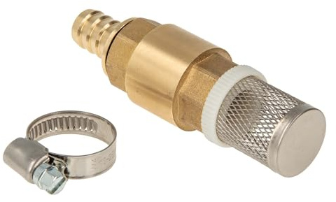tecuro - Saugfilter Set 3/4 Zoll, Messing Fußventil mit Rückschlagventil und Saugkorb, Schlauchülle und Schlauchschelle - 2760341