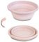 Waschschüssel,wäschewanne,spülschüssel,Camping Schüssel,faltbar, Plastik,Platz sparen, ideal für Badezimmer, Küche, Terrasse, Garten, Thermostat-Gummi(12x31cm, Rosa)