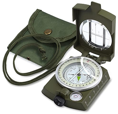 Anbte Brújula Profesional Brújula Militar Impermeable con Nivel Alta Precisión con Bolsa para Camping, Senderismo, Exploración, Navegación Militar