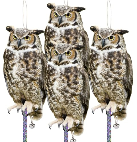 Kungfu Mall Taubenabwehr, Vogelschreck Vogelabwehr, Taubenschreck Balkon, Vogelscheuche Garten Tauben Vertreiben Spatzenabwehr, Vogel Abschreckung, Raben Attrappe, 4 StüCk Karton Pappe Mit Vogelband