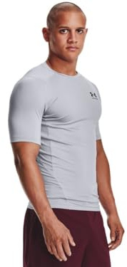 Under Armour UA HG Armour Comp SS - Maglietta tecnica a maniche corte, ad asciugatura rapida, con vestibilità a compressione, L