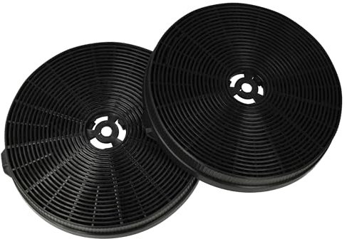 vhbw 2x Filtres à charbon actif compatible avec Firegas CC170 FGS-EBL11AR1160CC, FGS-EBL11CR1160CC, FGS-EBL15AR1160CC hotte aspirante - 17,5 cm