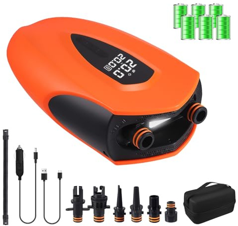 Pompe à Air électrique Sup,12000 mAh 20 PSI Gonfleur Electrique Paddle Rechargeable, Gonflage et Dégonflage, Fonction d'arrêt Automatique, Pompe Sup pour Kayaks,Tente, Matelas, Sports Nautiques