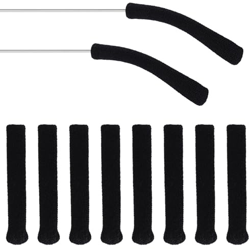 ZHENGYYUU 10 Pcs/5 Paires Coussinets Protege Branche Lunette, Anti Glisse Lunette, Coussinets d'Oreille pour Lunettes, Antidérapant Couvre-bras pour Branches de Lunettes de Soleil Accessoires(noires)