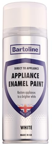 Bartoline Appliance Enamel Paint White 400ml – Gloss Finish Spray for Fridges, Freezers and Washing Machines Fade and Yellowing Resistant – Anti-Rust Appliance Restorer Spray