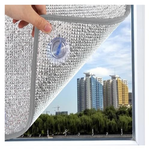 Lámina protectora solar para ventanas, con ventosas, aislamiento térmico y protección UV, lámina reflectante para ventanas de tejado y salones, negro/plata (gris-gris, 50 x 100 cm)