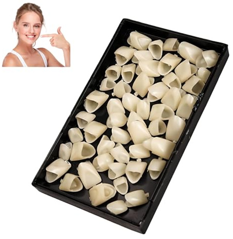 70Pcs Temporary Tooth Crown, Temporary Tooth Repair Kit, Denture Repair Kit for Broken, Chipped Teeth & Lost Crown Repair, DIY Emergency Dental Crown, False Tooth Replacement, Front Fake Teeth