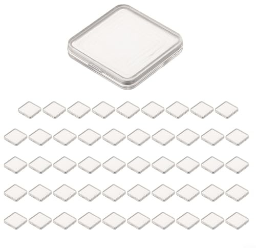 Feeshoppher Set med myntkapslar, 50 delar med justerbara inre packningar för 17, 20, 25, 27, 30 mm, mynt skyddande plastfodral med fyrkantiga rundade hörn och förtjockat spänne design inkluderar