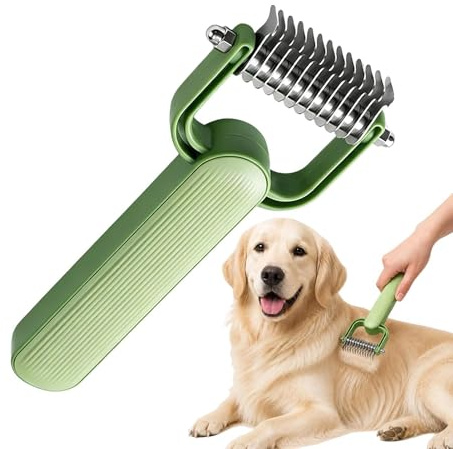 Brosse Sous-Poil Pour Chien Peigne Double Face | Outil De Toilettage Pour Animaux Élimination Des Poils Lâches Du Sous-Poil, Démêlage, Bain Intérieur, Chiot, , Chats, Spa