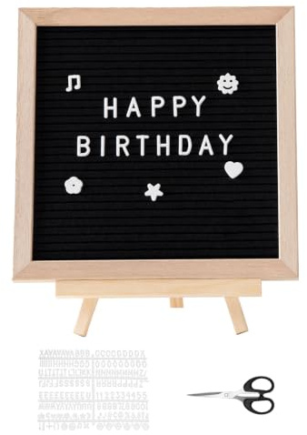 Letterboard 25x25cm, Filz-Memoboard m. Buchstaben & Schere