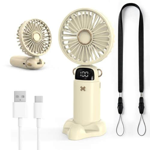 BAMCOO Mini handfläkt, bärbar liten fläkt med USB-laddning, bärbar liten fläkt, handfläkt för kontor, resor, utomhusaktiviteter (blå)