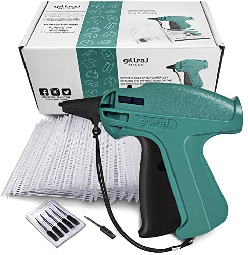 Gilraj Etikettierpistole für Kleidung, Jumbo-Packung, 5000 Stück, 5,1 cm Widerhaken, 6 Nadeln, zum Aufhängen von Kleidung, Einzelhandelspreis, Pistolenverschluss für Geschäft, Sendung, Garage,