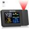 SMARTRO SC91 Réveil à Projection pour Chambre à Coucher avec Station Météo, Thermomètre intérieur/extérieur avec capteur sans Fil, Hygromètre/Moniteur d’humidité