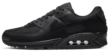 Nike Herren AIR MAX 90 Sneaker, Black Black Black White, 47 EU