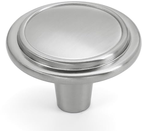 HESTIA HARDWARE 25 Pack | Satin Nickel Cabinet Pulls | Silver Round Kitchen Knobs for Cabinets and Dresser Drawers | 1-1/4 Cabinet Knobs Drawer knobs Kitchen Cabinet Hardware (Z6.25.S)