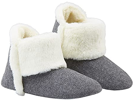 DUNLOP Zapatillas Casa Mujer Altas, Pantuflas Mujer Forro Polar Suave, Zapatillas Bota Mujer con Suela Antideslizante, Regalos Para Mujer y Chica Adolescente (39 EU, Gris Oscuro, numeric_39)