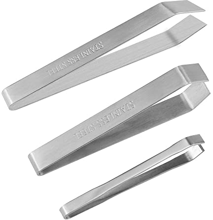 CYUaoao 3Pz Pinzetta per Lische di Pesce in Acciaio Inox Pinza per Disossare Professionale 11CM 9CM 7,5CM Pinza Leva Lische per Pesce per Rimuovere Piume di Pollo Maiale
