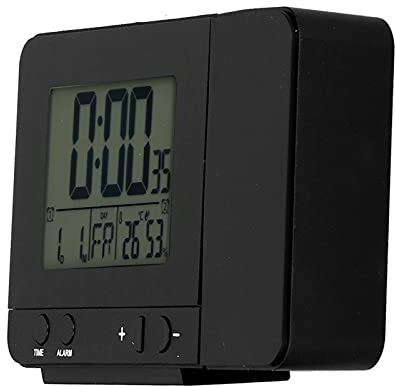 Projektionsuhr mit Uhrzeit, Temperatur, Schwarzer LCD-Bildschirm, Heimbedarf, Alarm, USB-Aufladung für 12 Bis 24 Stunden, Datum und Anzeige, Snooze, Digitales Schlafzimmer, Büro,