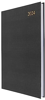 Collins Debden Collins Essential A4 Diary 2024 Daily Planner - 2024 Page A Day Diary Journal & 2024 Planner - Business Office Academic and Personal Use - A4 Size (Black)