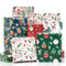 Toptime Geschenkpapier Weihnachten, Niedliche Cartoon Weihnachtspapier mit Schneemann Stechpalme Weihnachtswichtel Muster, 6 Bögen Farbiges Geschenkpapier für Kinder Weihnachtsgeschenke, 70x50cm