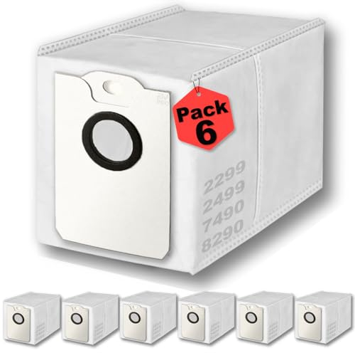 RM Pro® 6 Bolsas de Recambio Conga 8290-7490-2499-2299. Compatible con Aspirador Conga 2299, Conga 2499, Conga 7490, Conga 8290. (No Compatible con Modelo 7490 Ultimate Home Genesis) Pack de 6