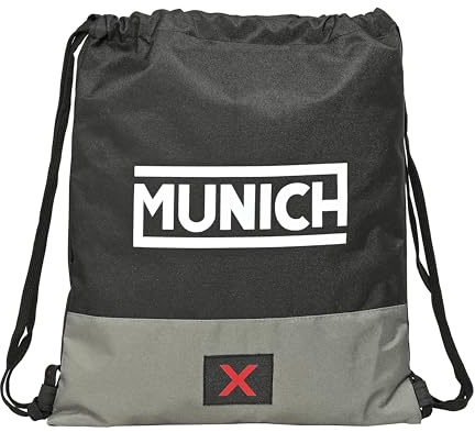 Safta MUNICH CAMP NOIR - Grand sac à dos plat, idéal pour les enfants de différents âges, confortable et polyvalent, qualité et résistance, 35 x 40 cm, couleur, Noir, Estándar, Décontracté