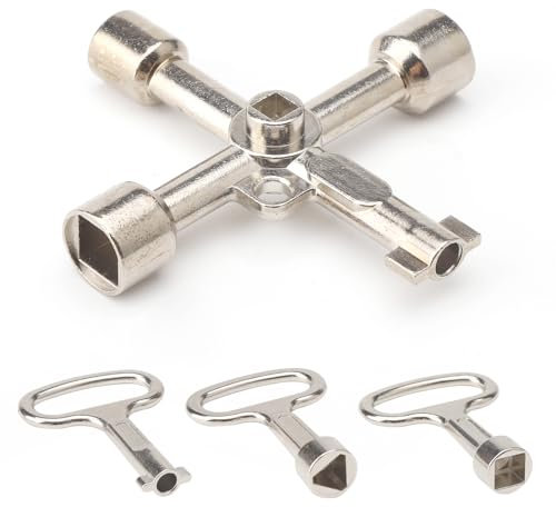 HENGBIRD 6 Vías - Llave Maestra Multifunción para Abrir Puertas, Contador Agua, Triangular, Ascensor