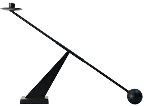 Remenna Black Metal Modern Candle Holder Candlestick Holders Decorative Candle Stand, Tapered Candle Holders Home Decoration 19 inch