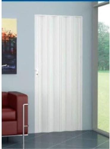La zappa Puerta plegable de PVC de 9 mm de grosor Rigi con cerradura 82 x 210 cm de altura (blanco)
