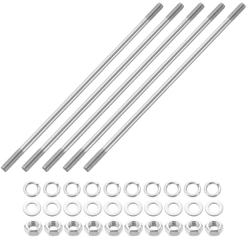 QUARKZMAN 5pcs Pernos Prisioneros Doble Extremo M6x180mm Barras Roscadas