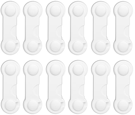 Kindersicherung Schrank, 12 Stück Schranksicherung Baby, Kindersicherung Schubladen, Türsicherung Kinder, Schubladen Sicherungen Baby, Weiße Kurzschlösser Für Schränke Und Möbel