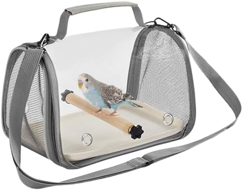 Transportín Portátil para Aves – Mochila Plegable Transpirable para Pájaros Pequeños | Percha De Pie con Bandeja Y | Bolsa De Viaje Conveniente para Aves Mascotas, Fácil De Llevar Y Guardar