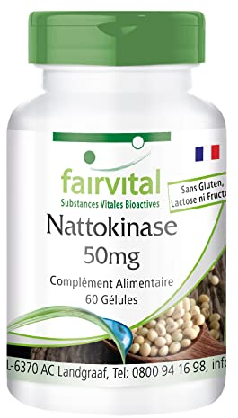 Fairvital | Nattokinase 50mg VEGAN - Fortement dosé - 60 Capsules - dose quotidienne de 2 capsules - FU 2000
